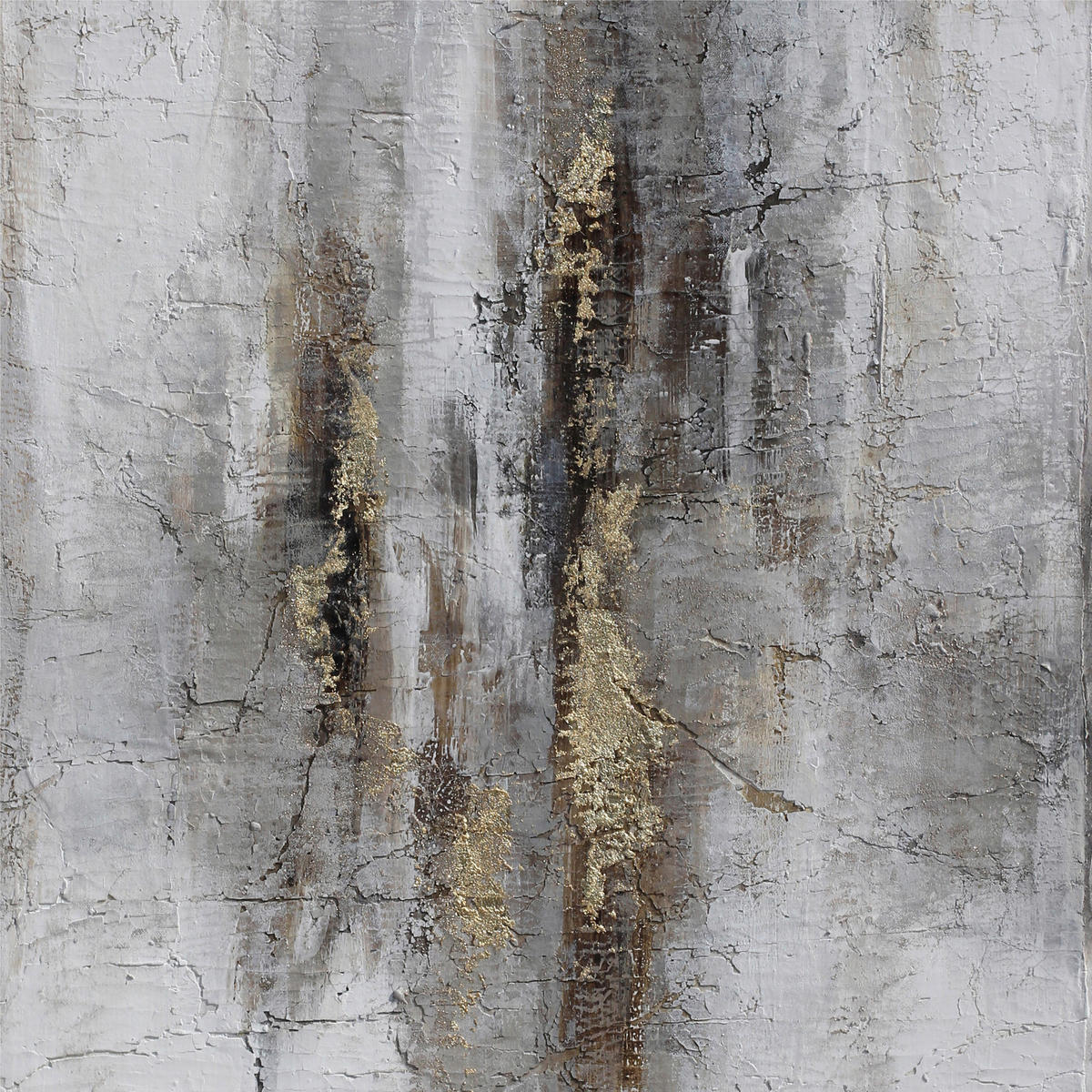 ÖLGEMÄLDE Abstraktes 55/55 cm  - Goldfarben/Braun, Design, Holz/Textil (55/55cm) - Monee