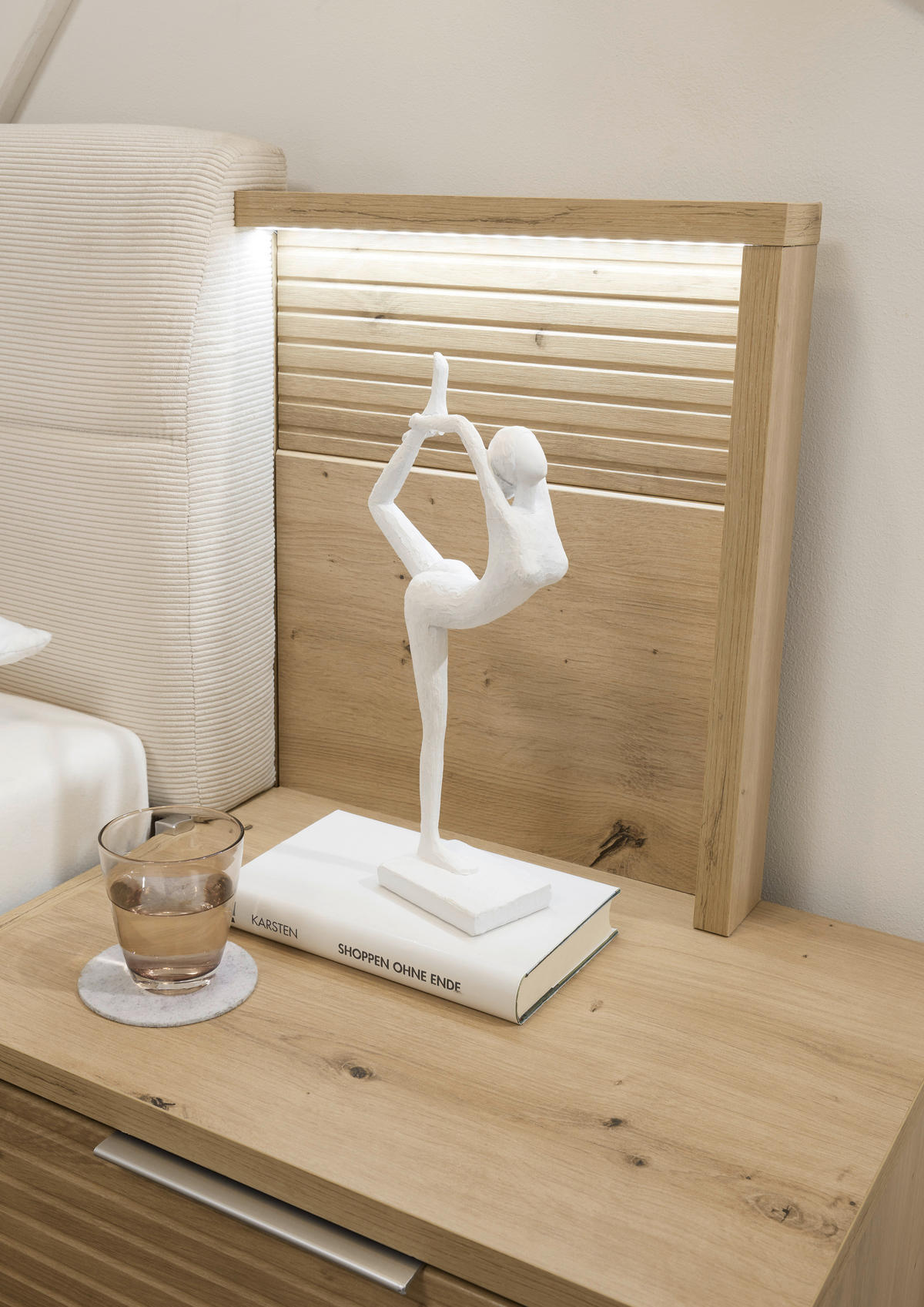 BETTANLAGE 180/200 cm  in Eiche Artisan, Beige  - Beige/Eiche Artisan, KONVENTIONELL, Holzwerkstoff/Textil (180/200cm) - Ti'me