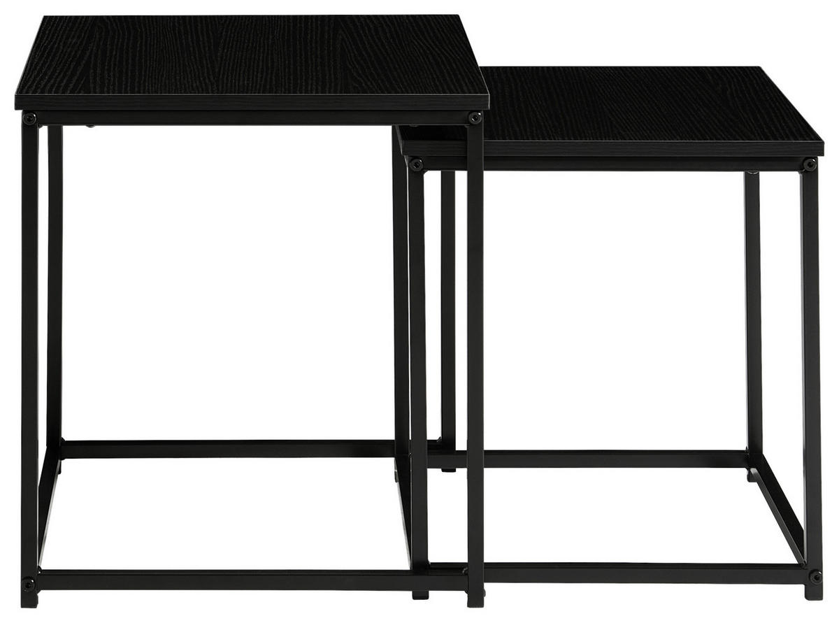 BEISTELLTISCHSET in Metall, Holzwerkstoff 33,5-37,5/33,5-37,5/36-40 cm  - Schwarz, Basics, Holzwerkstoff/Metall (33,5-37,5/33,5-37,5/36-40cm) - Boxxx