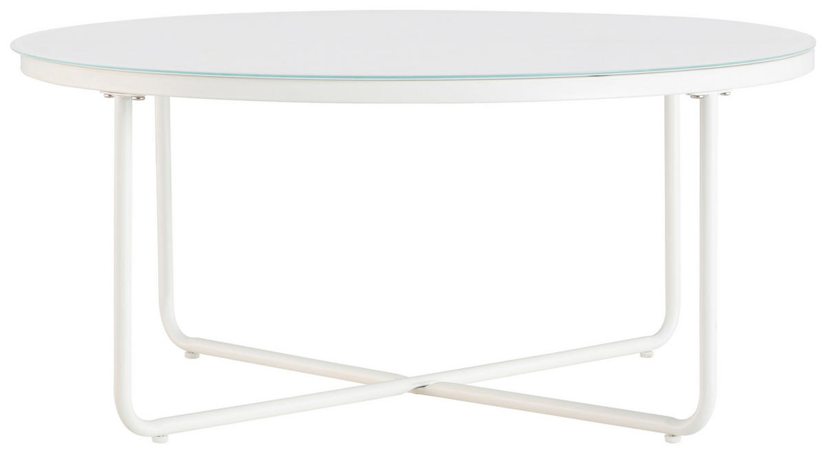 COUCHTISCH in Metall, Glas  - Weiß, Design, Glas/Metall (80/37/80cm) - MID.YOU