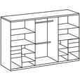 SCHWEBETÜRENSCHRANK  in Graphitfarben, Schwarz  - Schwarz/Graphitfarben, Design, Glas/Holzwerkstoff (270/208/64cm) - Carryhome