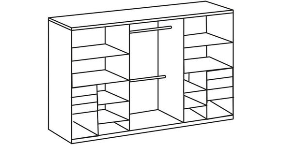 SCHWEBETÜRENSCHRANK 270/208/64 cm 3-türig Graphitfarben, Sahara - Schwarz/Graphitfarben, Design, Glas/Holzwerkstoff (270/208/64cm) - Carryhome