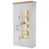 VITRINE  in Eichefarben, Pinienfarben - Eichefarben/Graphitfarben, Design, Glas/Holzwerkstoff (106/205/40cm) - MID.YOU
