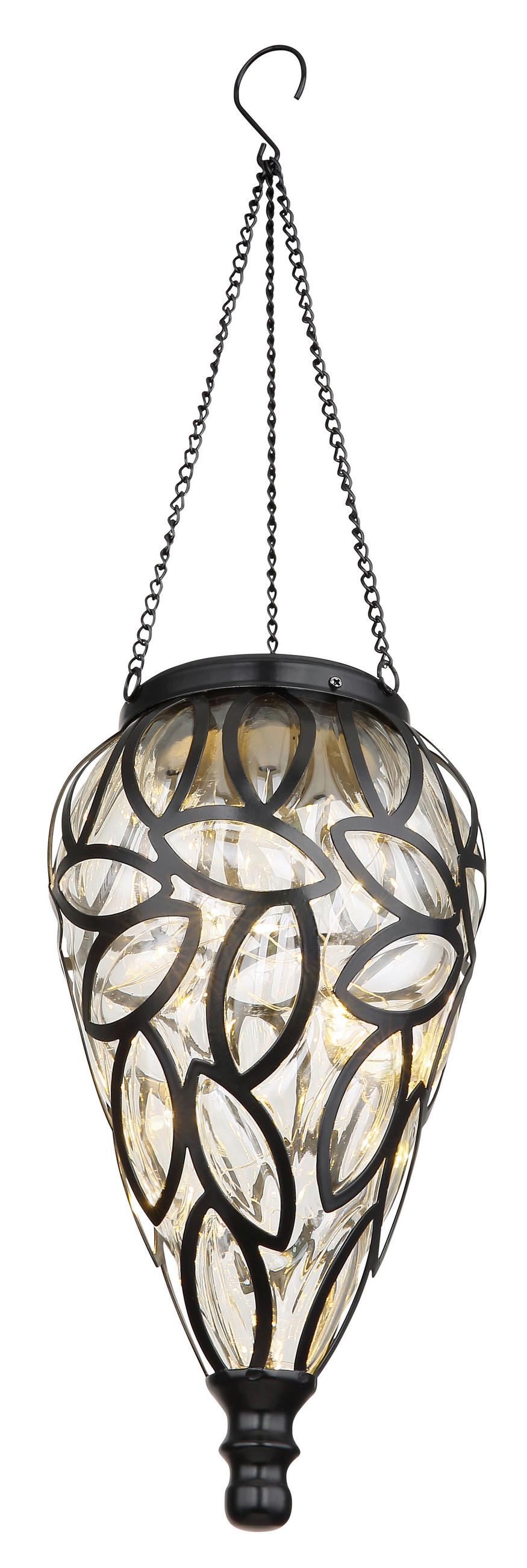 SOLCELLSLAMPA - klar/svart, Basics, metall/plast (13,5/50cm) - Globo