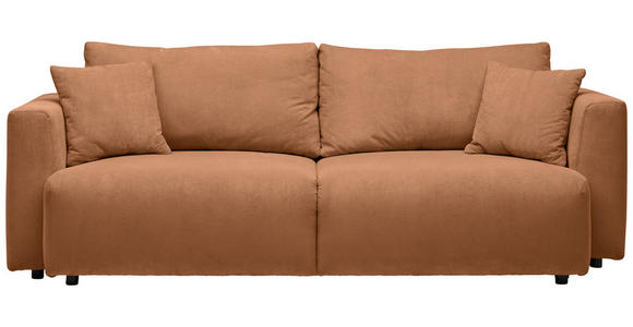 SCHLAFSOFA Cord Rostfarben - Rostfarben/Schwarz, Design, Kunststoff/Textil (250/92/105cm) - Carryhome