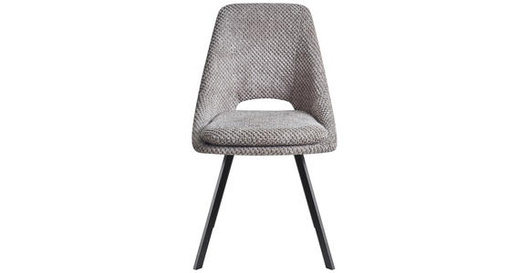 STUHL Struktur Grau - Schwarz/Grau, Design, Textil/Metall (48/85/56cm) - Carryhome