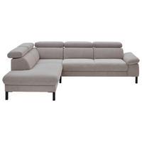 ECKSOFA 830 Grau Cord  - Schwarz/Grau, Design, Textil/Metall (217/272cm) - Pure Home Comfort