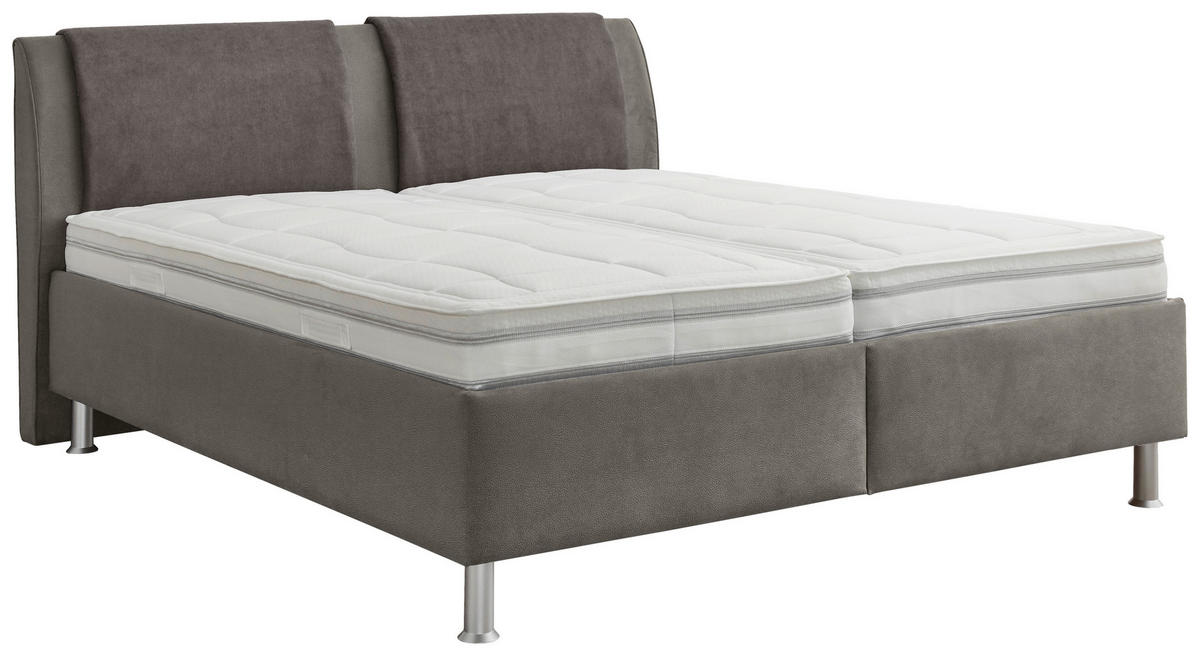 POLSTERBETT Matratze, gepolstertes Kopfteil, Lattenrost Anthrazit, Hellgrau 160/200 cm  - Anthrazit/Hellgrau, KONVENTIONELL, Holz/Holzwerkstoff (160/200cm) - Beldomo - Sleep