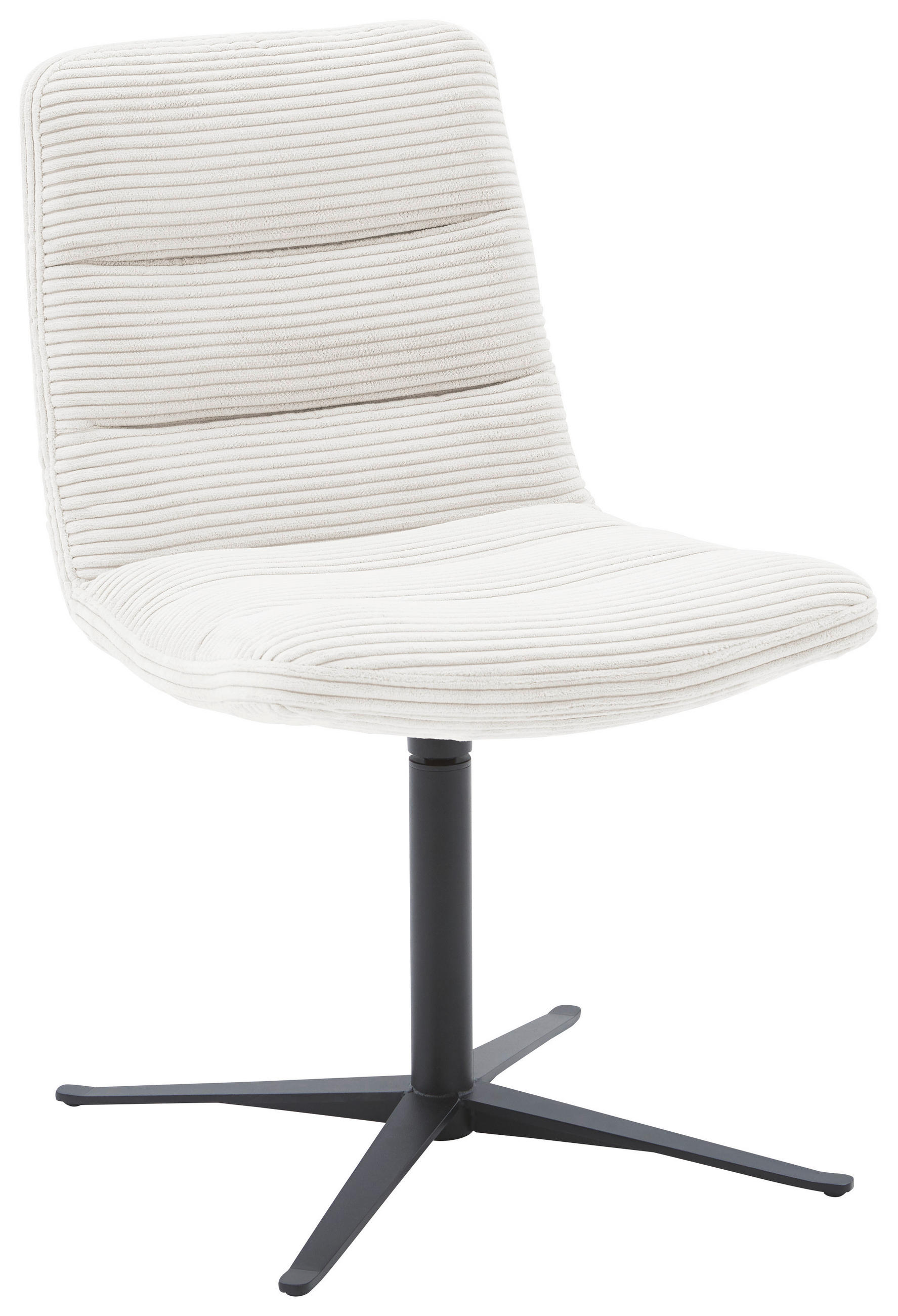 STUHL  in Cord Textil  - Creme/Schwarz, Design, Textil/Metall (52/88/66cm) - Dieter Knoll