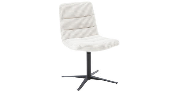 STUHL  in Cord Textil  - Creme/Schwarz, Design, Textil/Metall (52/88/66cm) - Dieter Knoll