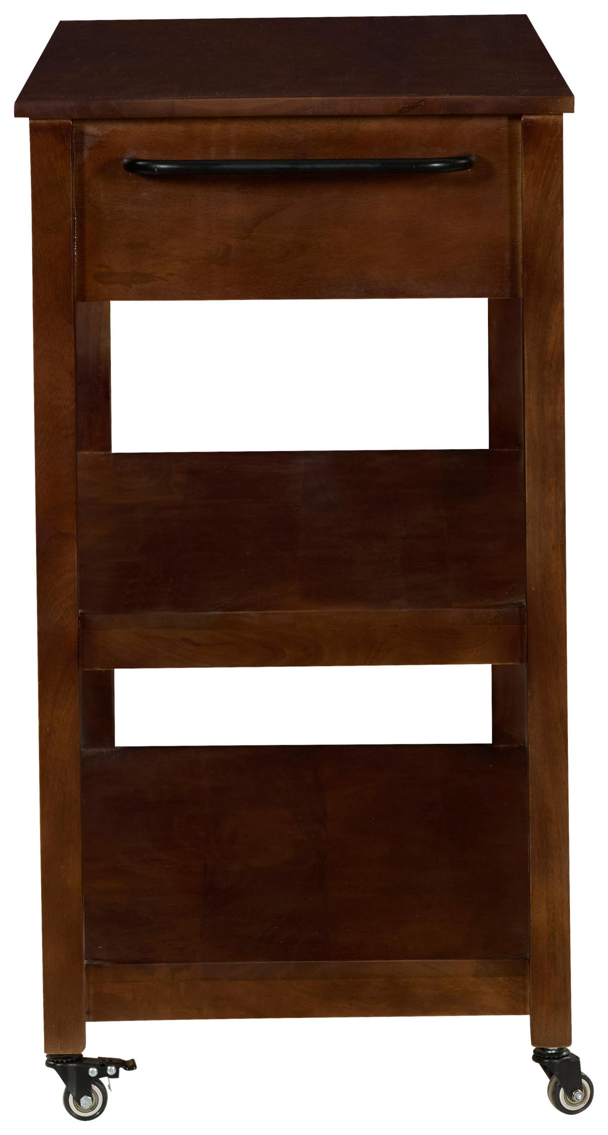 SERVIERWAGEN Mangoholz vollmassiv Walnussfarben  - Walnussfarben, Natur, Holz/Kunststoff (100/90/48cm) - Livetastic