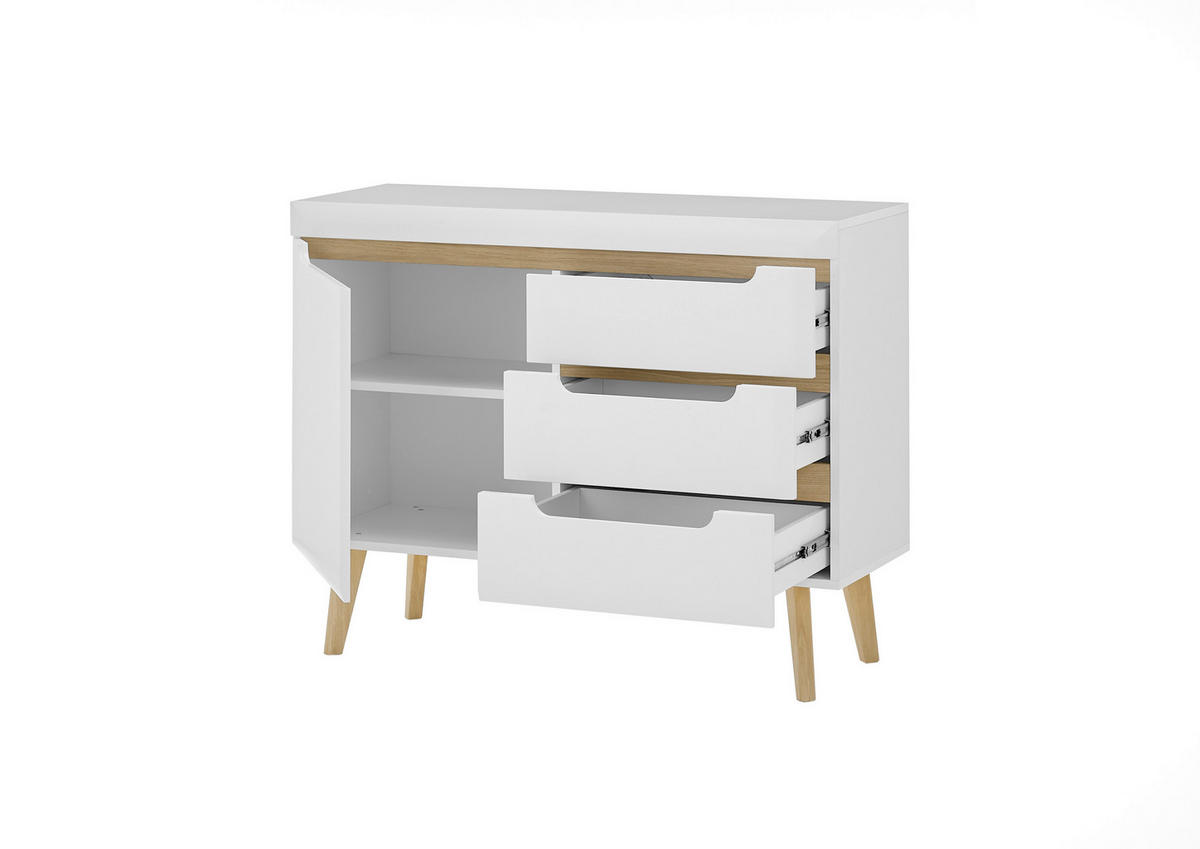 SIDEBOARD  in 107/83/40 cm  - Eichefarben/Weiß, Design, Holzwerkstoff (107/83/40cm) - MID.YOU
