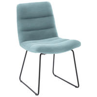 STUHL  in Cord Textil  - Schwarz/Hellblau, Design, Textil/Metall (52/88/66cm) - Dieter Knoll