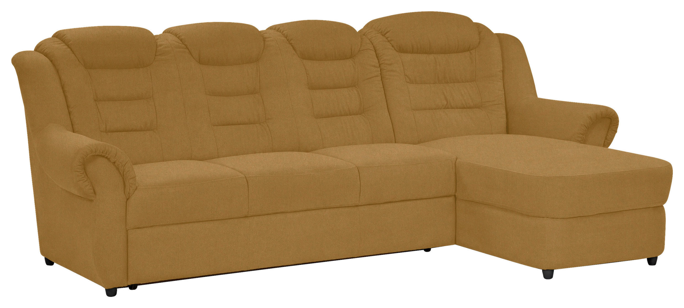 ECKSOFA in Chenille Gelb - Gelb/Schwarz, Konventionell, Kunststoff/Textil (262/165cm) - Livetastic
