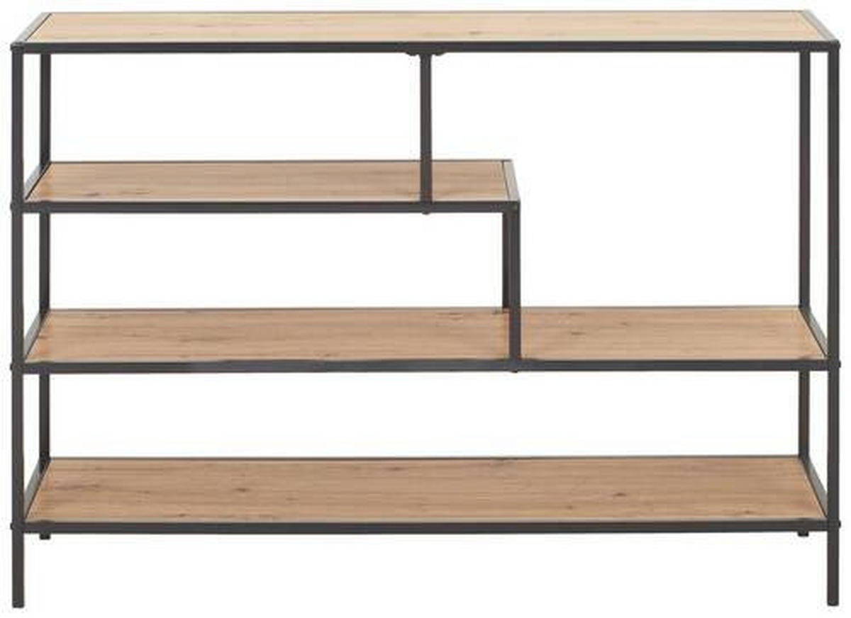 REGAL Schwarz, Eichefarben  - Eichefarben/Schwarz, Trend, Holzwerkstoff/Metall (114/78/33cm) - Xora