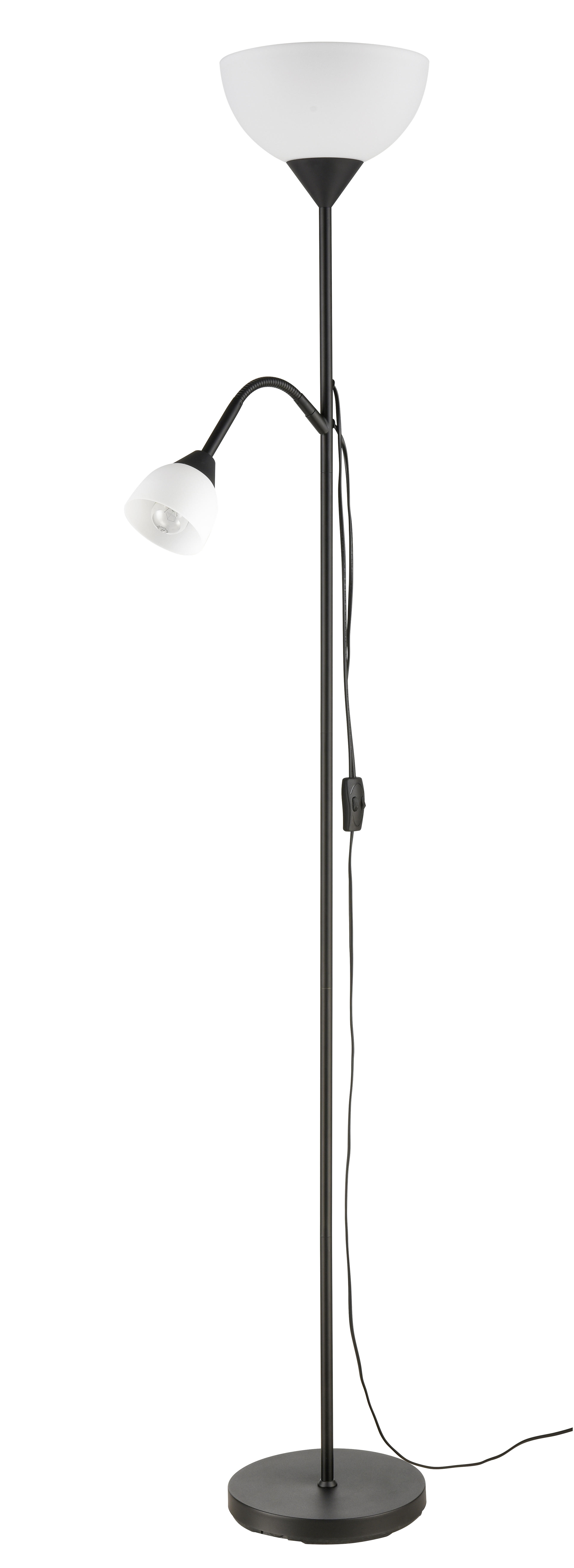 STOJACIA LAMPA, 25/180 cm  - čierna, Konventionell, kov/plast (25/180cm) - Boxxx