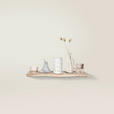KERZENHALTER-SET - Multicolor, Design, Glas/Naturmaterialien - Ambia Home