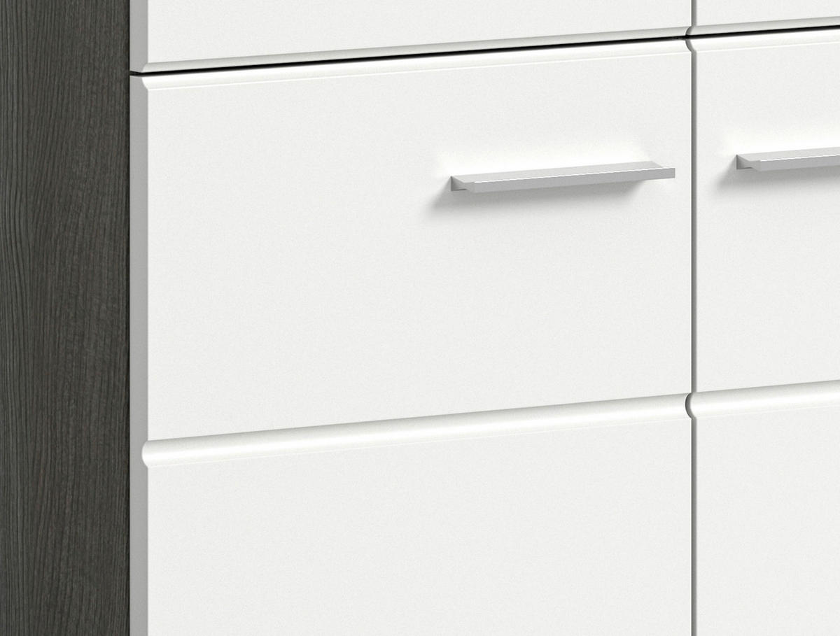 GARDEROBE 5-teilig  in 250/192/37 cm  - Weiß Hochglanz, Design, Glas/Holzwerkstoff (250/192/37cm) - MID.YOU