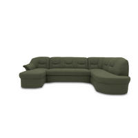 WOHNLANDSCHAFT Grün Mikrofaser  - Schwarz/Grün, KONVENTIONELL, Kunststoff/Textil (146/295/180cm) - MID.YOU