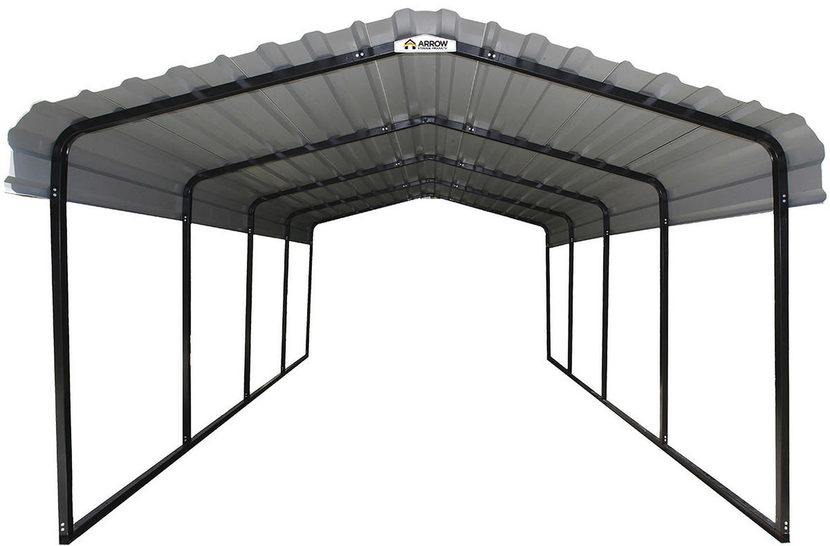 CARPORT - Schwarz/Grau, Basics, Metall (370/260/600cm)