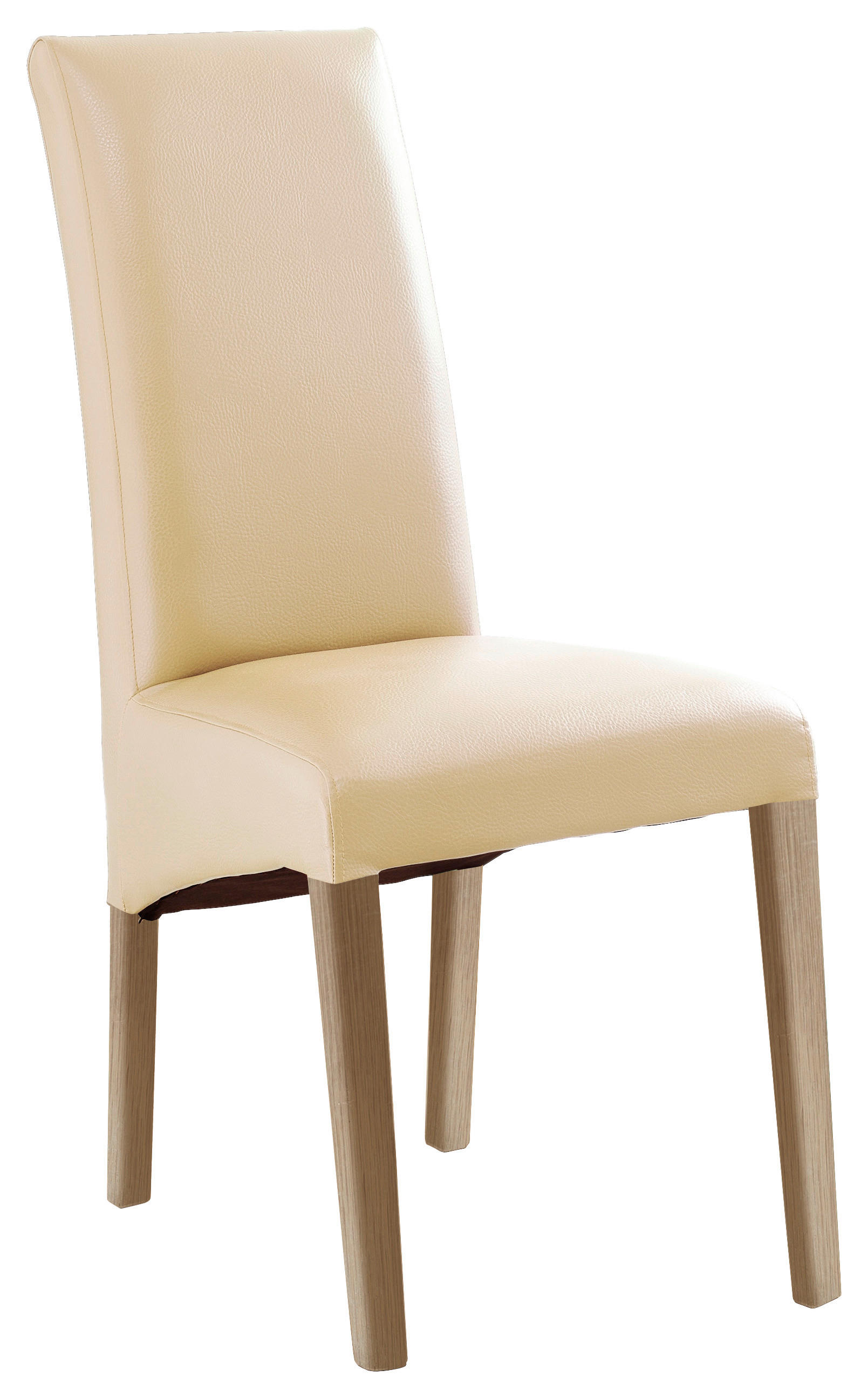 STUHL  in Lederlook Textil  - Beige/Sonoma Eiche, KONVENTIONELL, Holz/Textil (47/102/57cm) - Carryhome