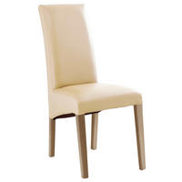 STUHL  in Lederlook  - Beige/Sonoma Eiche, Konventionell, Holz/Textil (47/102/57cm) - Carryhome