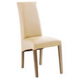 STUHL  in Lederlook Textil  - Beige/Sonoma Eiche, KONVENTIONELL, Holz/Textil (47/102/57cm) - Carryhome