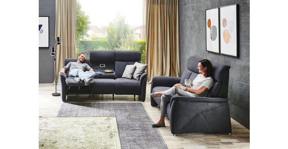 TRAPEZSOFA in Textil Dunkelgrau - Dunkelgrau/Alufarben, KONVENTIONELL, Textil (217/108/106cm) - Cantus