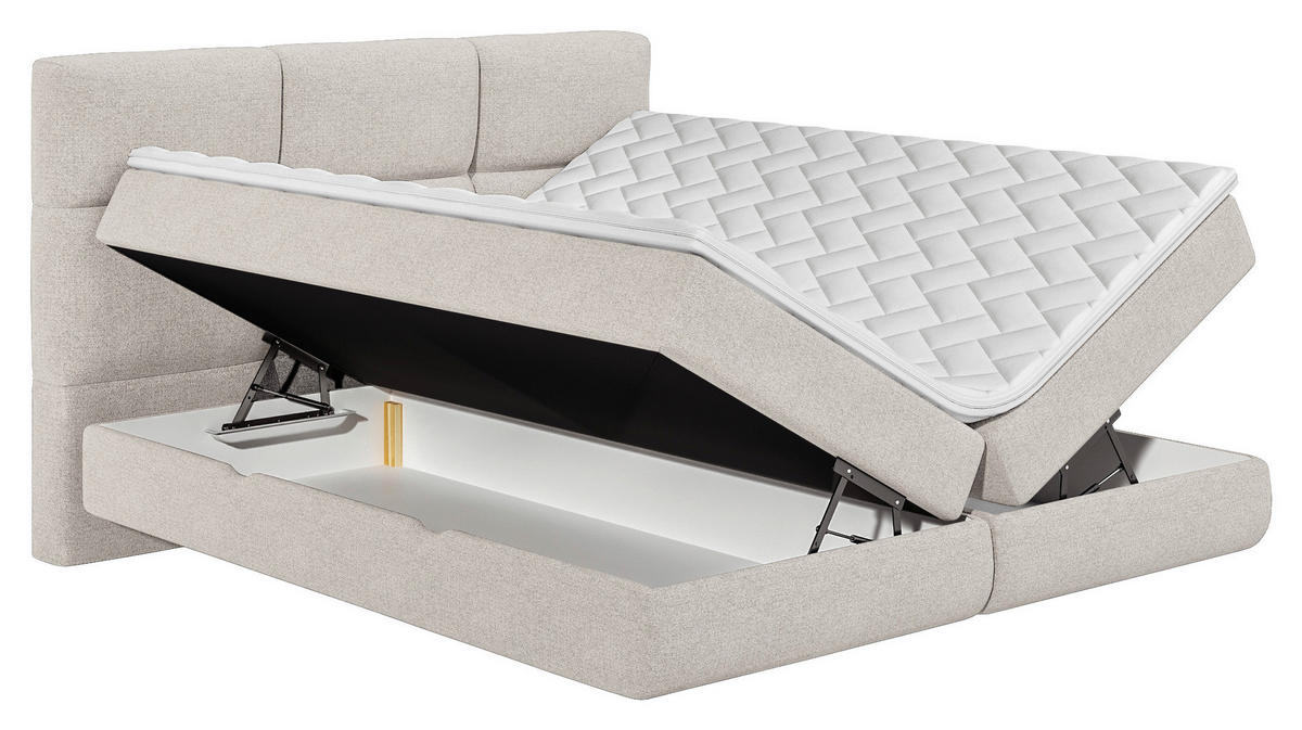 BOXSPRINGBETT 180/200 cm  in Naturfarben  - Schwarz/Naturfarben, Basics, Holz/Holzwerkstoff (180/200cm) - Esposa