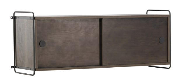 VÄGGHÄNGD MODUL svart, mörkbrun  122/48/35 cm  - svart/mörkbrun, Design, metall/trämaterial (122/48/35cm) - Niels Andersson