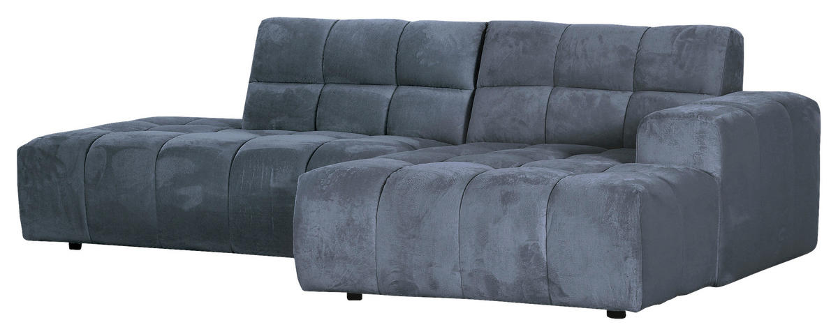 HÖRNSOFFA i plysch petrol  - petrol/svart, Klassisk, textil/plast (282/155cm) - MID.YOU