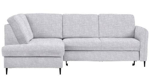 ECKSOFA in Chenille Hellgrau  - Hellgrau/Schwarz, Modern, Holz/Textil (184/241cm) - Carryhome