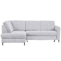 ECKSOFA in Chenille Hellgrau  - Hellgrau/Schwarz, Modern, Holz/Textil (184/241cm) - Carryhome