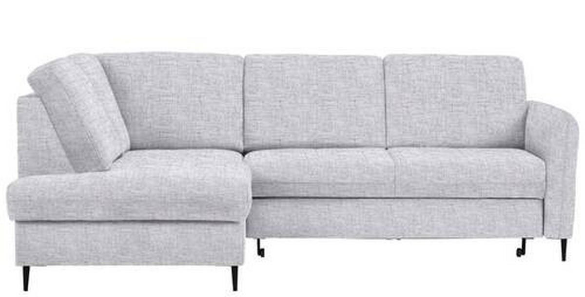 ECKSOFA in Chenille Hellgrau  - Hellgrau/Schwarz, Modern, Holz/Textil (184/241cm) - Carryhome