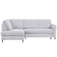 ECKSOFA in Chenille Hellgrau  - Hellgrau/Schwarz, MODERN, Holz/Textil (184/241cm) - Carryhome