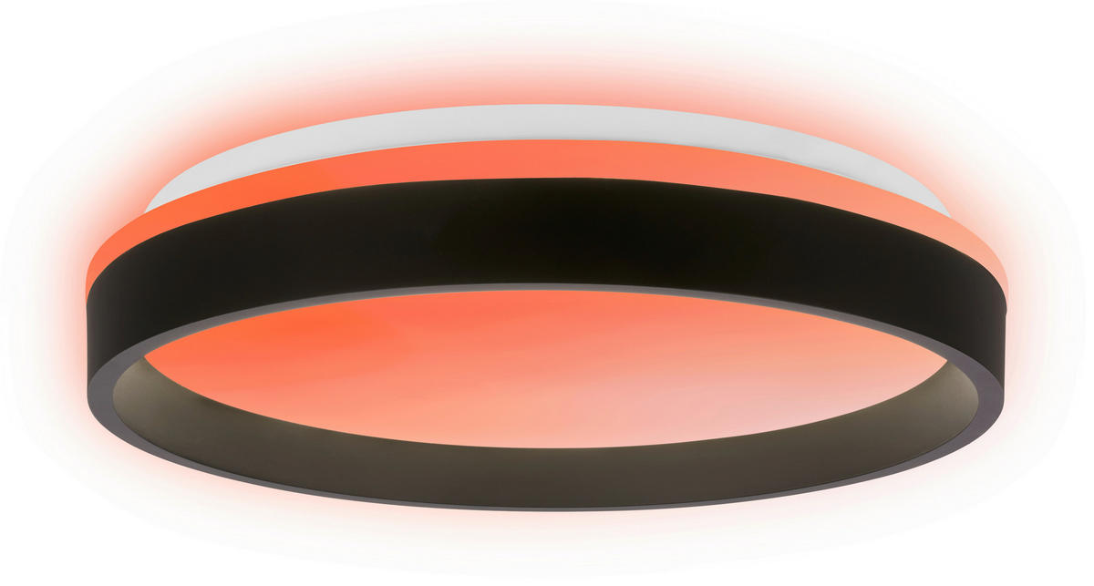 LED-DECKENLEUCHTE Aurie Glow 39/8 cm   - Schwarz, KONVENTIONELL, Kunststoff (39/8cm) - Briloner