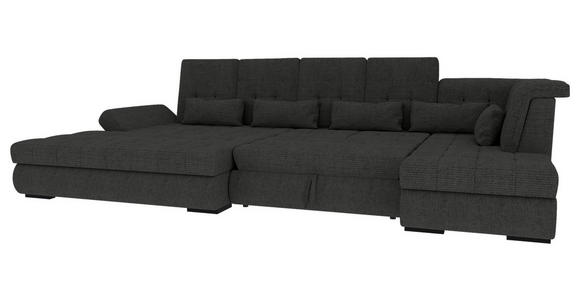 WOHNLANDSCHAFT Graphitfarben Struktur  - Schwarz/Graphitfarben, KONVENTIONELL, Kunststoff/Textil (191/363/212cm) - Carryhome