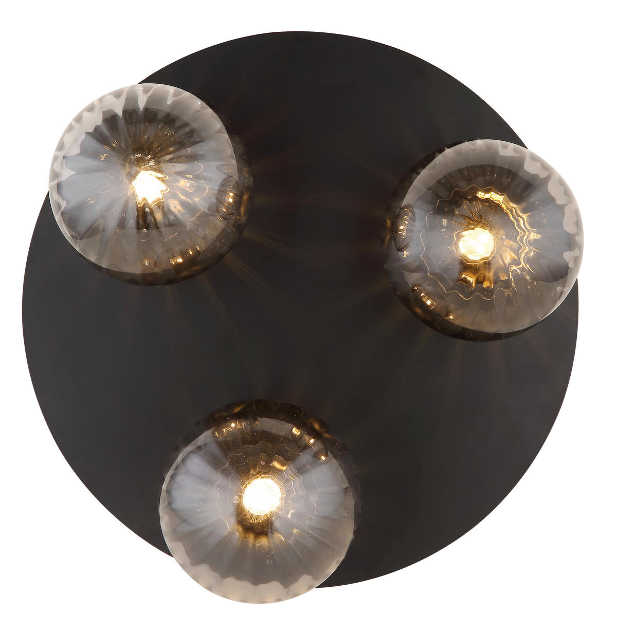 STROPNA SVETILKA 35/15 cm   - črna/prozorno, Design, kovina/steklo (35/15cm) - Globo