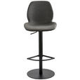 BARHOCKER Webstoff Anthrazit, Schwarz Stahl Sitzfläche 360° drehbar, abwischbar  - Anthrazit/Schwarz, Design, Textil/Metall (46/84,5-109,5/50cm) - Novel