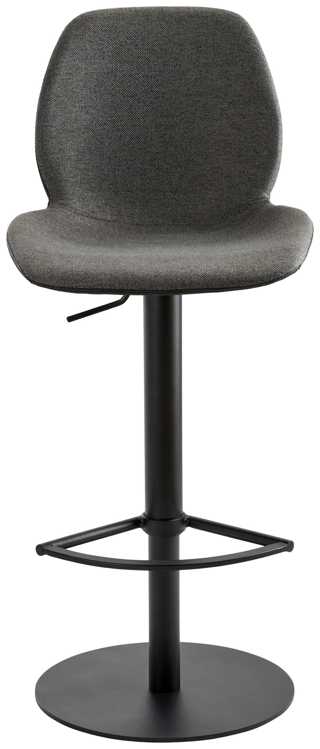 BARHOCKER Webstoff Anthrazit, Schwarz Stahl Sitzfläche 360° drehbar, abwischbar  - Anthrazit/Schwarz, Design, Textil/Metall (46/84,5-109,5/50cm) - Novel