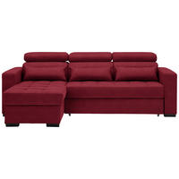 KUTNA GARNITURA tekstil  crvena   - crna/crvena, Design, tekstil/plastika (179/240cm) - Carryhome