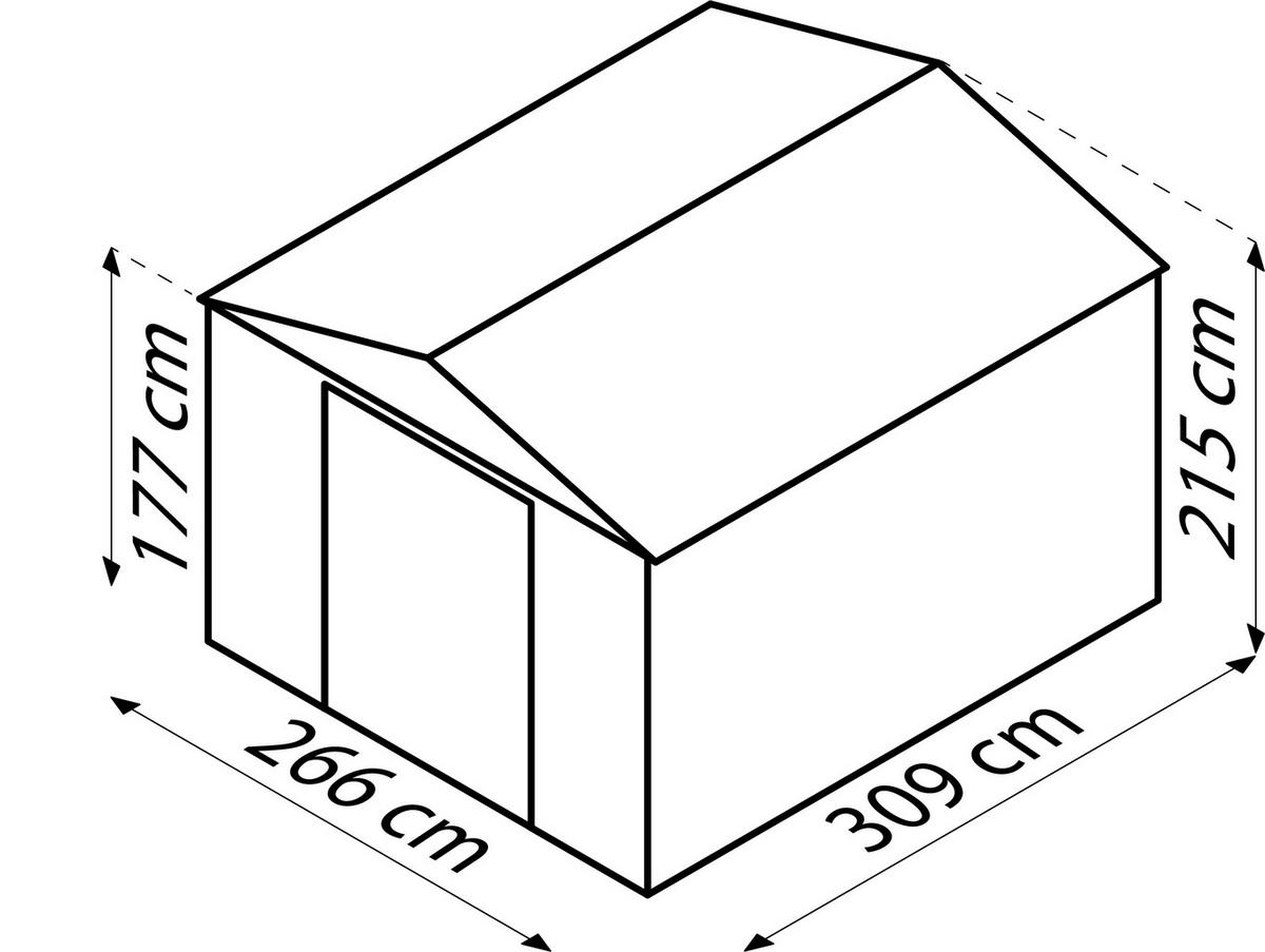 GERÄTEHAUS 278/215/323 cm  - Hellbraun, Basics, Metall (278/215/323cm)