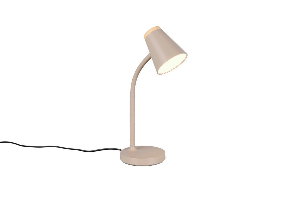 LED-TISCHLEUCHTE - Beige/Braun, Basics, Kunststoff/Metall (36/13/23cm)