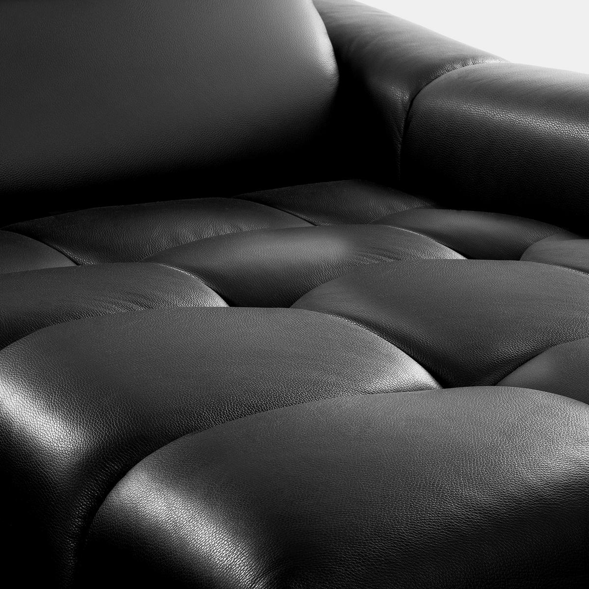ECKSOFA  Echtleder Anthrazit  - Anthrazit/Schwarz, Design, Leder/Kunststoff (274/177cm) - Livetastic