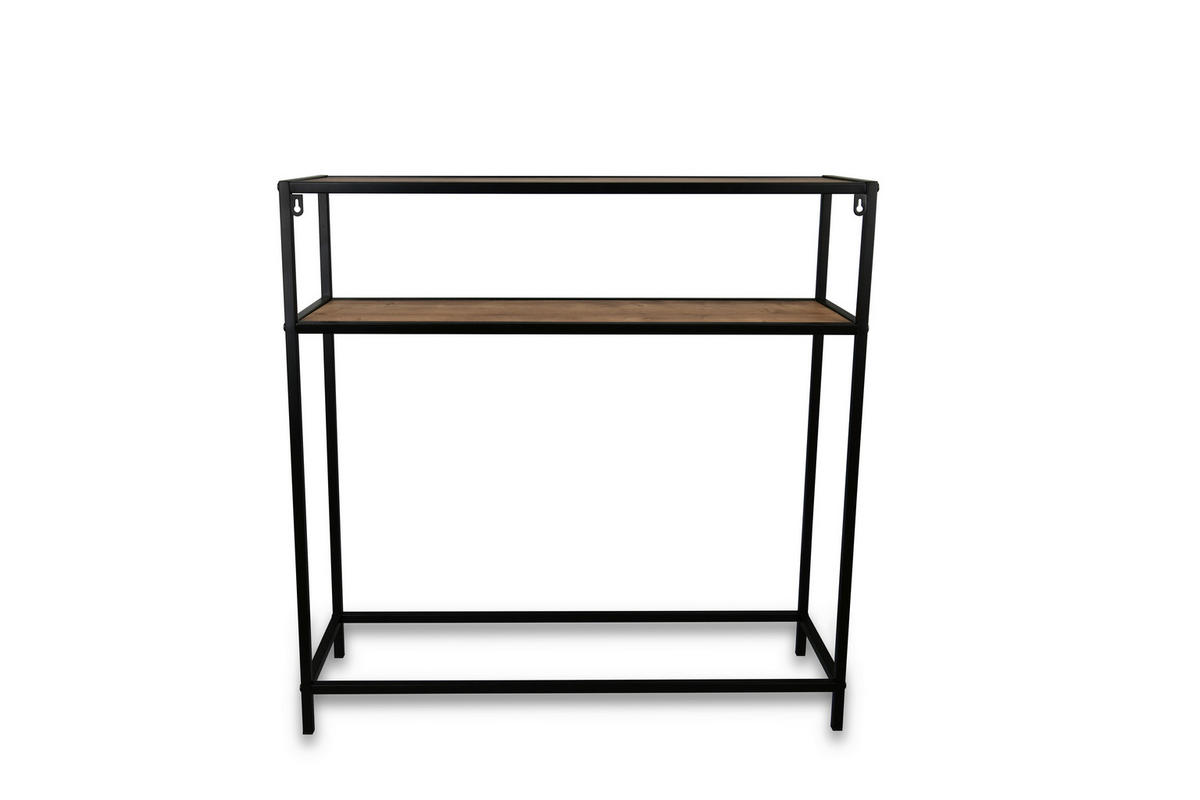 KONSOLENTISCH Schwarz, Eiche Artisan  - Schwarz/Eiche Artisan, Design, Holzwerkstoff/Metall (80/27/80cm) - Milino