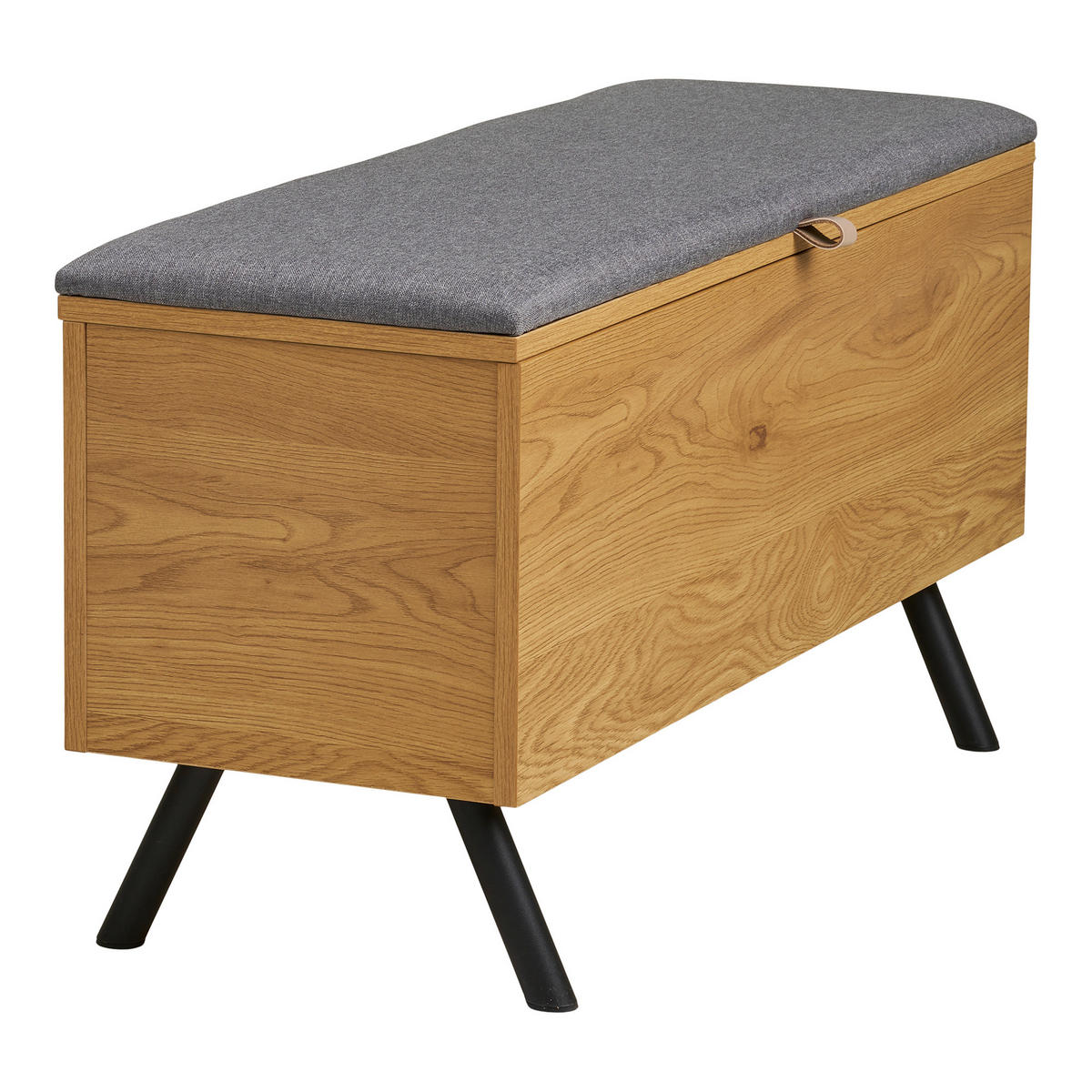 TRUHENBANK in Textil, Holzwerkstoff 92/48/33 cm  - Eichefarben/Schwarz, Design, Holzwerkstoff/Textil (92/48/33cm) - MID.YOU