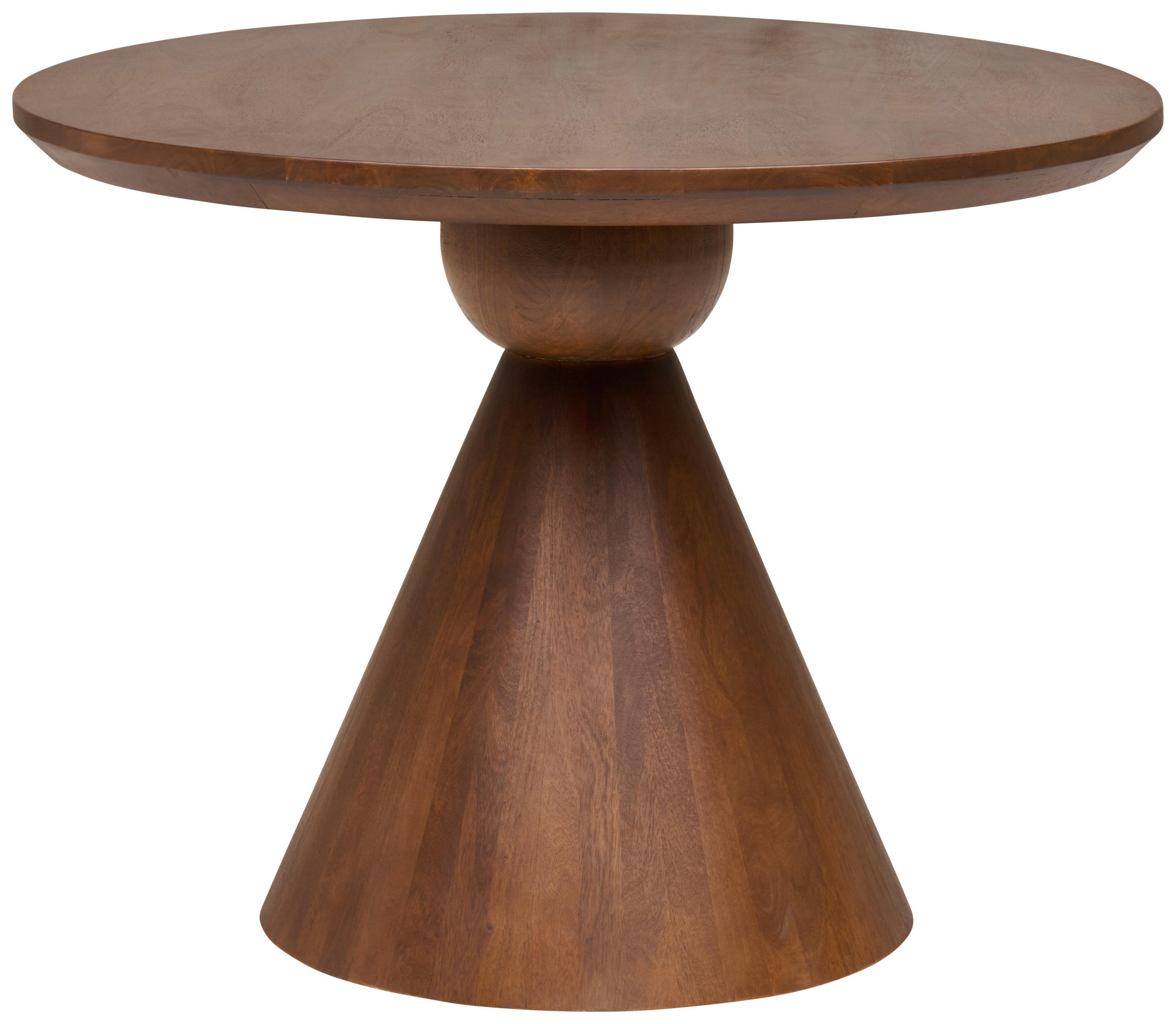 ESSTISCH Echtholz  Holz schnell aufzubauende und stabile Arbeitsfläche rund Walnussfarben  - Walnussfarben, MODERN, Holz (100cm) - Livetastic