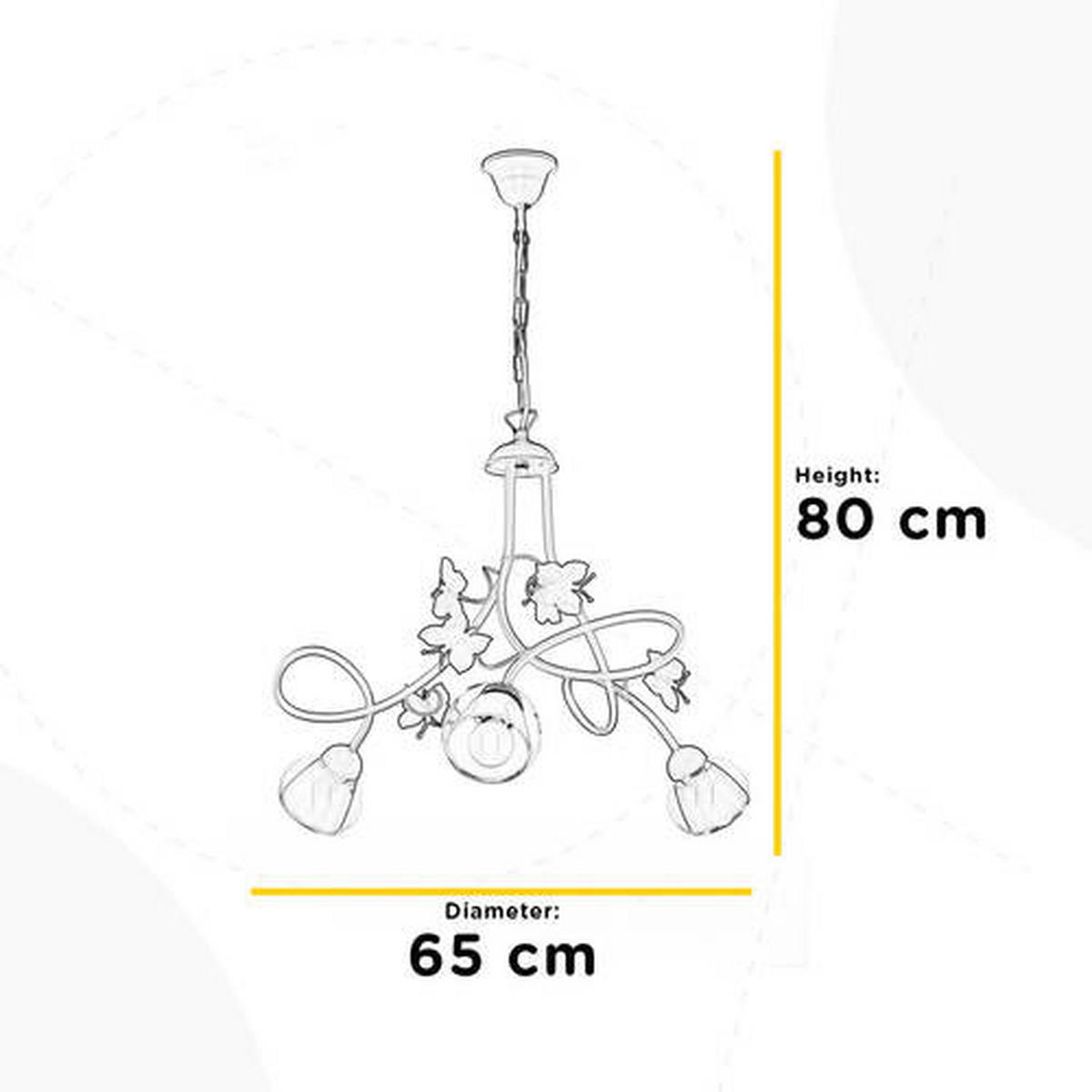 KINDERHÄNGELEUCHTE 65/80 cm   - Pink/Weiß, Basics, Glas/Metall (65/80cm)