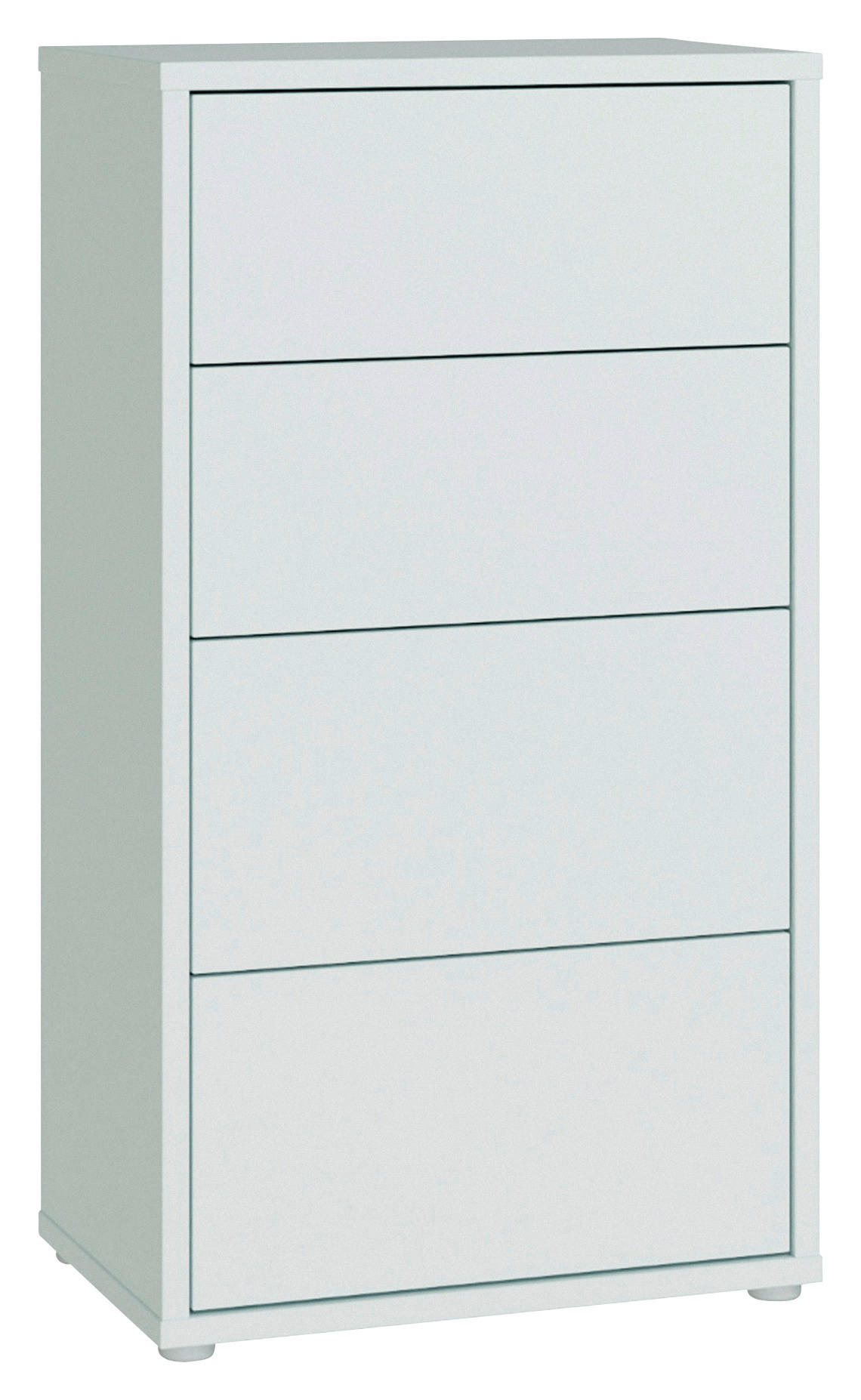 KOMMODE , 55/99/35 cm, 4 Schublade(n)  - Silberfarben/Hellgrau, Trend, Holzwerkstoff/Kunststoff (55/99/35cm) - Carryhome