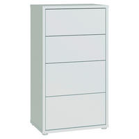 KOMMODE , 55/99/35 cm, 4 Schublade(n)  - Silberfarben/Hellgrau, Trend, Holzwerkstoff/Kunststoff (55/99/35cm) - Carryhome